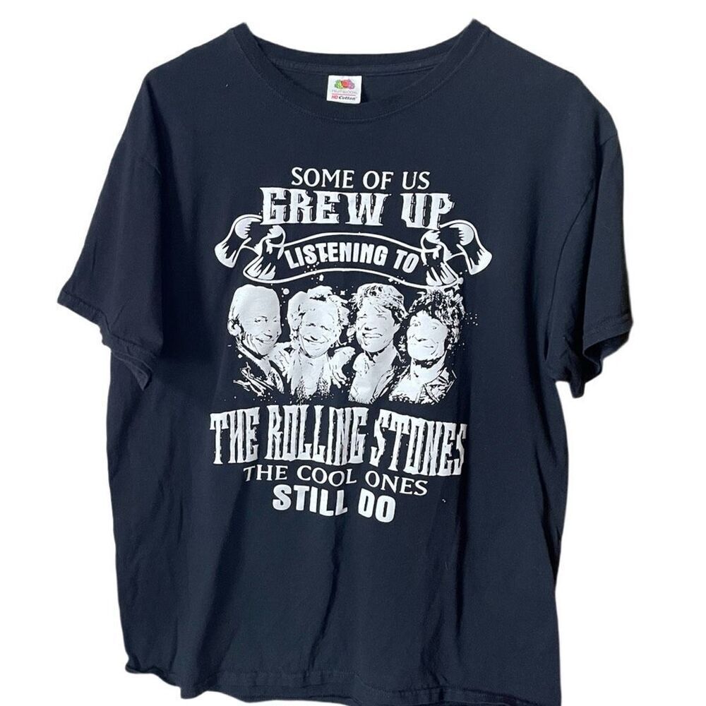 Rolling Stones puffy print size L men’s black tee shirt.
